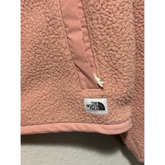 Women’s North Face Cragmont Fleece Snap Pullover Sherpa Jacket Blue Peach, M - Picture 3 of 6